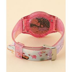 Babyhug Free Size Digital Watch with Princess Print - Light Pink
