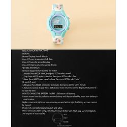 Babyhug Free Size Digital Watch with Frozen Print - Green & Blue