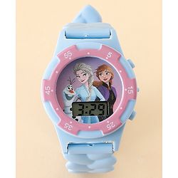 Babyhug Free Size Digital Watch with Frozen Print - Blue & Pink