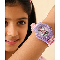 Babyhug Free Size Digital Watch with Minnie Mouse Print - Pink & Purple