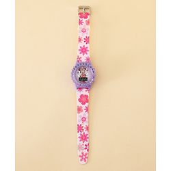 Babyhug Free Size Digital Watch with Minnie Mouse Print - Pink & Purple