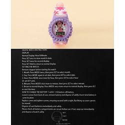 Babyhug Free Size Digital Watch with Minnie Mouse Print - Pink & Purple
