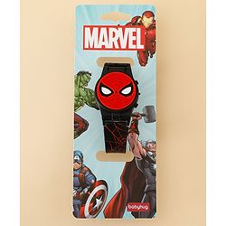 Babyhug Free Size Digital Watch with Spiderman Print - Black & Red