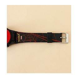 Babyhug Free Size Digital Watch with Spiderman Print - Black & Red