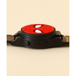 Babyhug Free Size Digital Watch with Spiderman Print - Black & Red