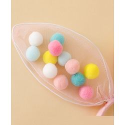 Babyhug Hair Bands Free Size Bunny Ear Applique with Colorful Pom Poms  - Light Pink