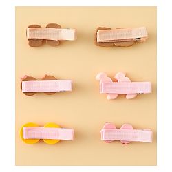 Babyhug Hair Clips With Doughnut & Candy Applique Pack of 6 - Multicolor