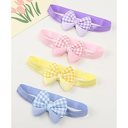 Babyhug Headbands With Bow Applique Pack of 4 - Multicolor