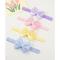 Babyhug Headbands With Bow Applique Pack of 4 - Multicolor