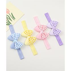 Babyhug Headbands With Bow Applique Pack of 4 - Multicolor