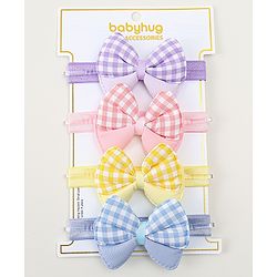 Babyhug Headbands With Bow Applique Pack of 4 - Multicolor