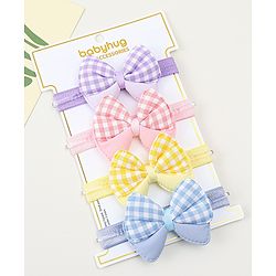 Babyhug Headbands With Bow Applique Pack of 4 - Multicolor