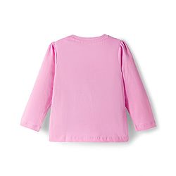 Babyhug Cotton Knit Full Sleeves Night Suit With Animal Print - Light Pink