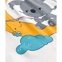 Babyhug  Cotton Knit Full Raglan Sleeves Night Suit With Animal Print - Lavender