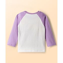 Babyhug  Cotton Knit Full Raglan Sleeves Night Suit With Animal Print - Lavender