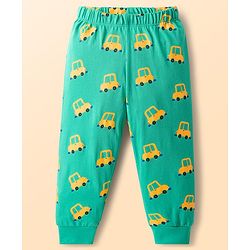 Babyhug Cotton Knit Full Raglan Sleeves Night Suit With Dino Print - Mint Green