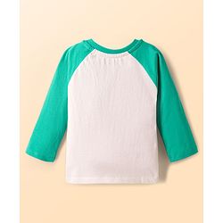 Babyhug Cotton Knit Full Raglan Sleeves Night Suit With Dino Print - Mint Green