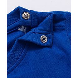 Babyhug Cotton Knit Full Sleeves Night Suit With Text Print - Navy Blue