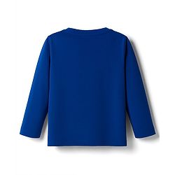 Babyhug Cotton Knit Full Sleeves Night Suit With Text Print - Navy Blue