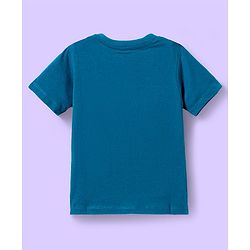 Babyhug 100% Cotton Knit Half Sleeves T-Shirts with Stripes & Go Team Text Print Pack of 3 - Navy Blue & Neon Green