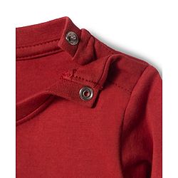 Babyhug Cotton Knit Full Sleeves Night Suit With Dream Squad Text Print - Maroon