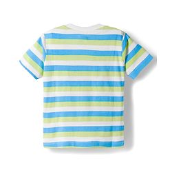 Babyhug 100% Cotton Knit  Half Sleeves T-Shirt with Stripes & Nautical Print Pack of 3 - Light Blue & Light Green
