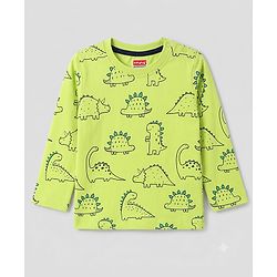 Babyhug 100% Cotton Knit Full Sleeves Co-ords Night Suit With Panda Print - Green