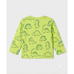 Babyhug 100% Cotton Knit Full Sleeves Co-ords Night Suit With Panda Print - Green