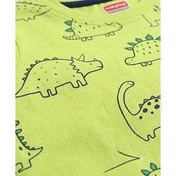 Babyhug 100% Cotton Knit Full Sleeves Co-ords Night Suit With Panda Print - Green