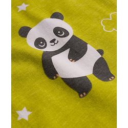 Babyhug Cotton Knit Full Sleeves Co-ords Night Suit With Panda Print - Green