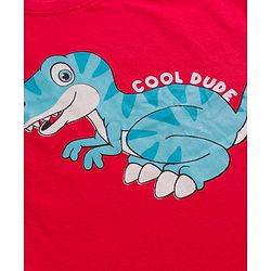 Babyhug 100% Cotton Knit Half Sleeves T-Shirt with Stripes & Dino Print Pack of 3 - Navy Blue Light Blue & Red