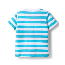 Babyhug 100% Cotton Knit Half Sleeves T-Shirt with Stripes & Dino Print Pack of 3 - Navy Blue Light Blue & Red