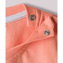 Babyhug 100% Cotton Knit Full Sleeves T-Shirt With Hello Lil Dude Text Print - Coral