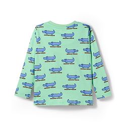 Babyhug Cotton Knit Full Sleeves Co-ords Night Suit with Crocodile Print - Green