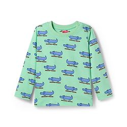 Babyhug Cotton Knit Full Sleeves Co-ords Night Suit with Crocodile Print - Green