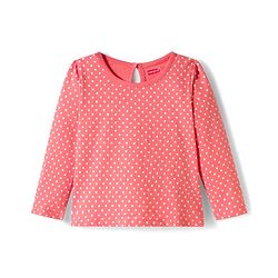 Babyhug 100% Cotton Knit Full Sleeves T-Shirts With Floral & Polka Dot Print Pack of 3 - Pink Peach & Navy Blue