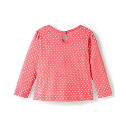 Babyhug 100% Cotton Knit Full Sleeves T-Shirts With Floral & Polka Dot Print Pack of 3 - Pink Peach & Navy Blue