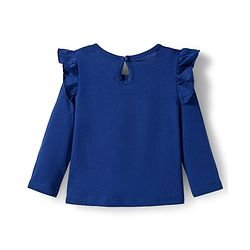 Babyhug 100% Cotton Knit Full Sleeves T-Shirts with Sweet Little Princess & Frill Detailing Pack of 3 - Pink Plum & Navy Blue