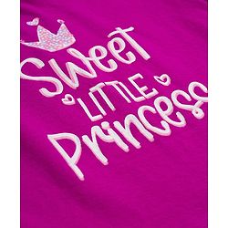 Babyhug 100% Cotton Knit Full Sleeves T-Shirts with Sweet Little Princess & Frill Detailing Pack of 3 - Pink Plum & Navy Blue