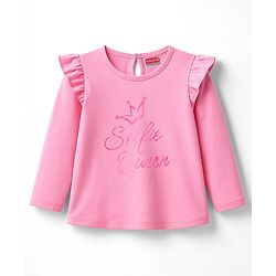 Babyhug 100% Cotton Knit Full Sleeves T-Shirt with Heart & Text Print Pack of 3 - Navy Blue & Pink