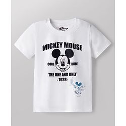 Babyhug Disney Single Jersey Knit Half Sleeves T-Shirt & Joggers Set With Mickey Mouse Graphic - White
