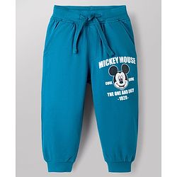 Babyhug Disney Single Jersey Knit Half Sleeves T-Shirt & Joggers Set With Mickey Mouse Graphic - White