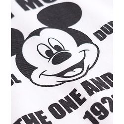 Babyhug Disney Single Jersey Knit Half Sleeves T-Shirt & Joggers Set With Mickey Mouse Graphic - White