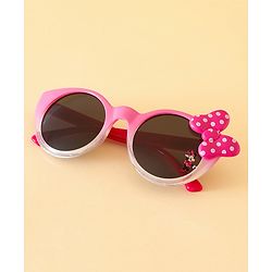 Babyhug Free Size Round Sunglasses With Bow Applique - Pink