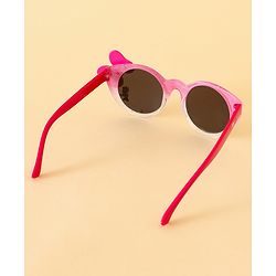 Babyhug Free Size Round Sunglasses With Bow Applique - Pink
