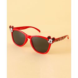 Babyhug Sunglasses With Mickey Mouse Print & Applique - Red