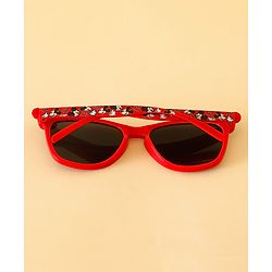 Babyhug Sunglasses With Mickey Mouse Print & Applique - Red