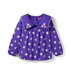 Babyhug 100% Cotton Knit Full Sleeves Top with Floral Print - Purple