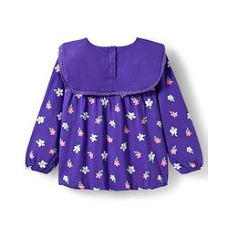 Babyhug 100% Cotton Knit Full Sleeves Top with Floral Print - Purple