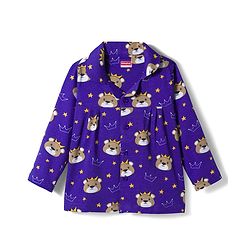 Babyhug Cotton Knit Full Sleeves Co-ords Night Suit With Animal Print - Navy Blue